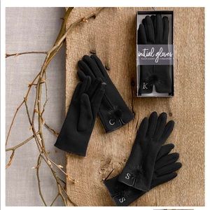 Brand new in box Mudpie gloves with initial